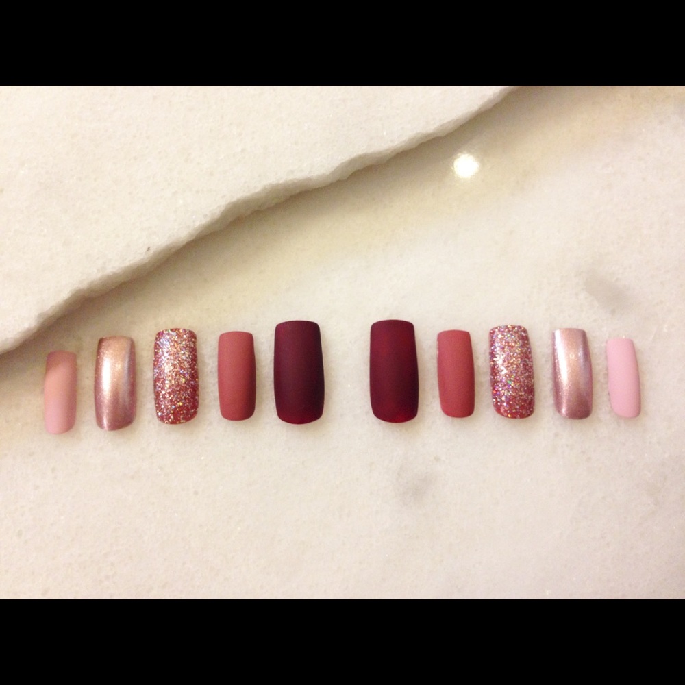 Long Square Ombré nails